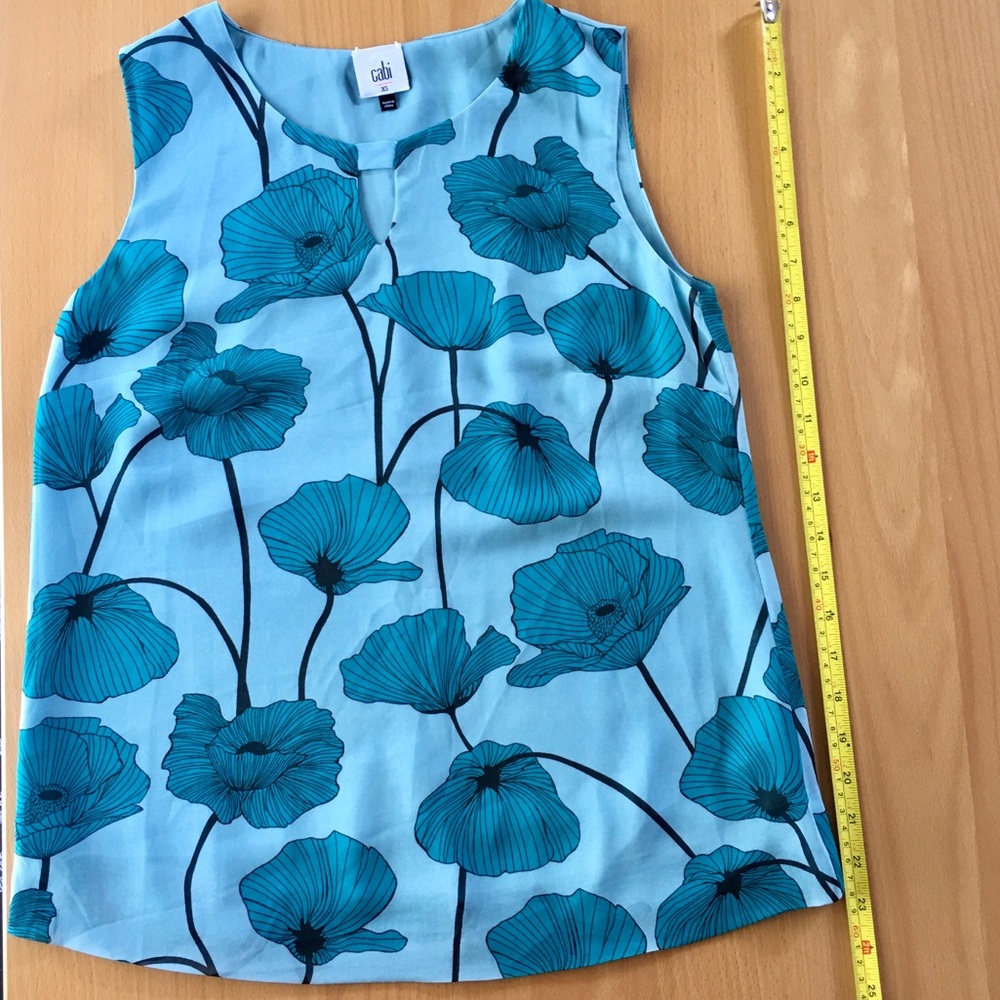 CAbi Poppy Chiffon Sleeveless Blouse